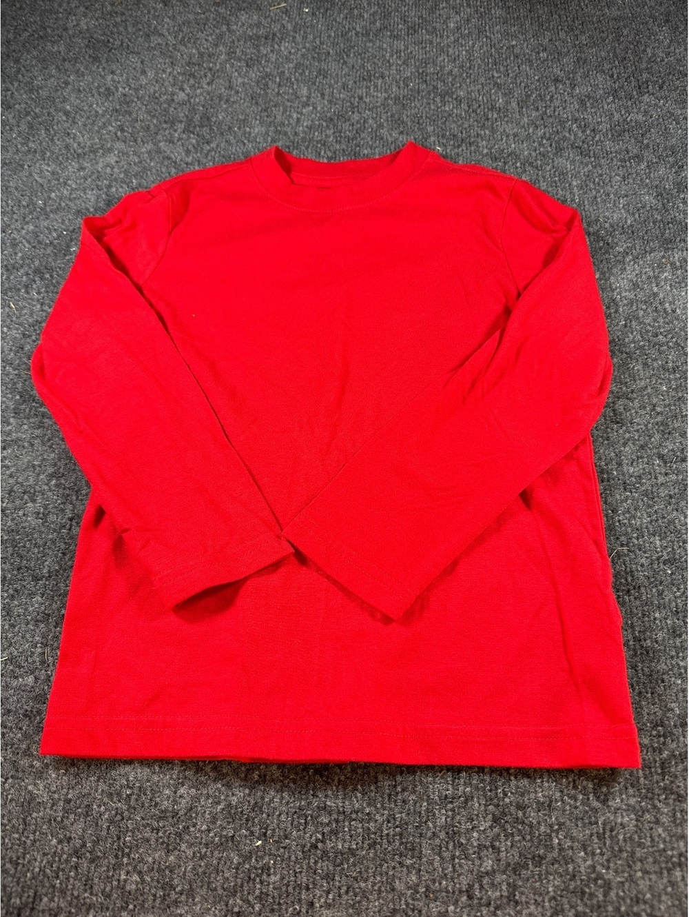 Cat & Jack Girls XS 4-5 Red Long Sleeve Crew Neck Basic T-Shirt